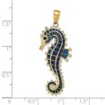 thumbnail image 2 of 14k Gold 3-d Seahorse With Blue Enamel Charm 40x16mm Wide Pendant Necklace for Women - 4.3 Grams, 2 of 2