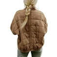 thumbnail image 2 of Lnzyyephy Women Stand Collar Quilted Jackets, Long Sleeve Solid Color Full Zip Padded Jackets, 2 of 9