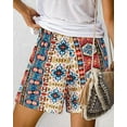 thumbnail image 4 of FreshPrettyWomens Boho Summer Shorts Beach Vacation Clothes 2025 Elastic Waist Casual Printed Loose Short Lounge Pant Pockets, 4 of 5