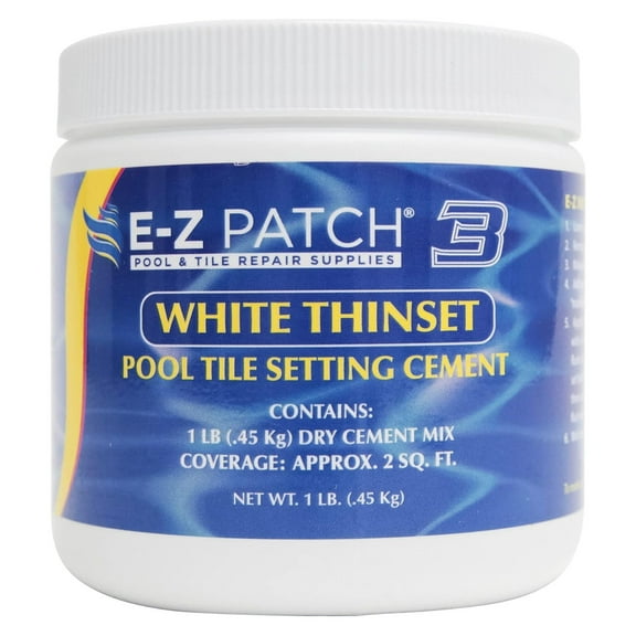 3 Pool Tile Thinset Cement for Repairs - Color Adjustable Pool Tile Adhesive (1 lb)