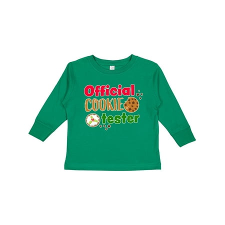 

Inktastic Official Cookie Tester Christmas Cookies Gift Toddler Boy or Toddler Girl Long Sleeve T-Shirt