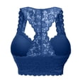 thumbnail image 3 of ZNQHFRE Women’s V-Neck I-Back Wireless Lace Bralette Soft Comfort Sexy Everyday Lingerie Blue L, 3 of 3