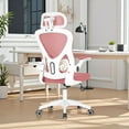 thumbnail image 2 of BestOffice Computer Office Chair High Back Ergonomic Swivel Task, Lumbar Support Adjustable Headrest Flip-up Armrests for Home Office, Pink, 2 of 7