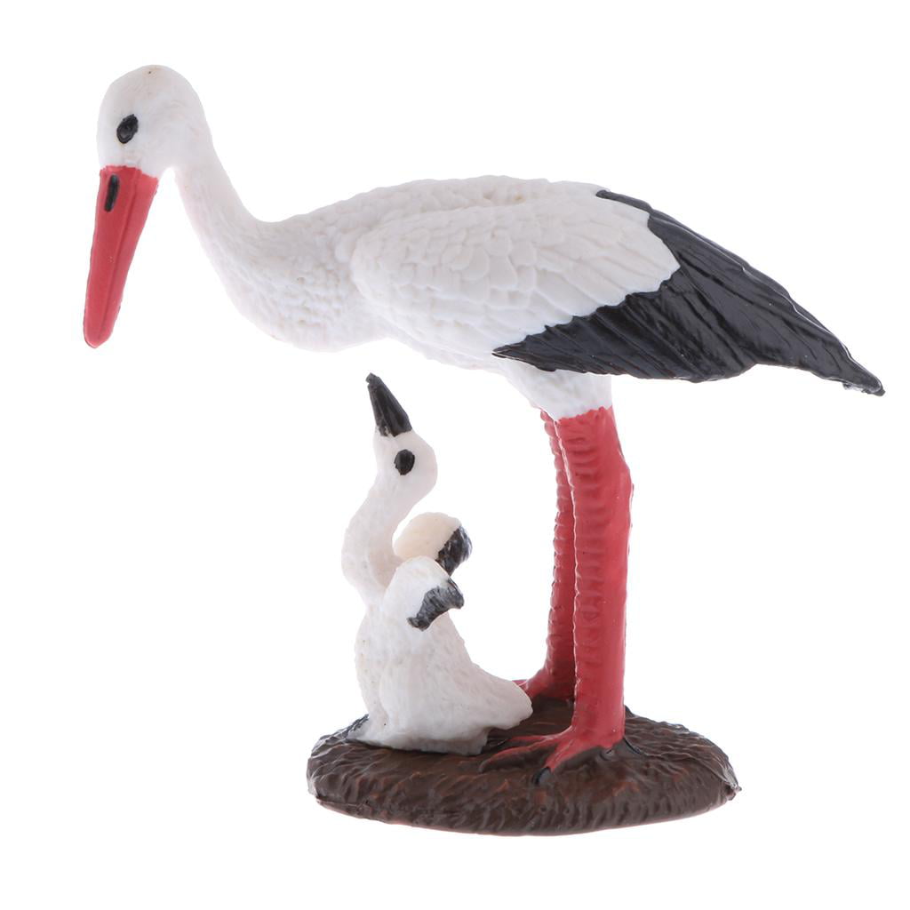 Vivid Wildlife Animal Model White Crane Party Bag Favor Kids Educational Toy 