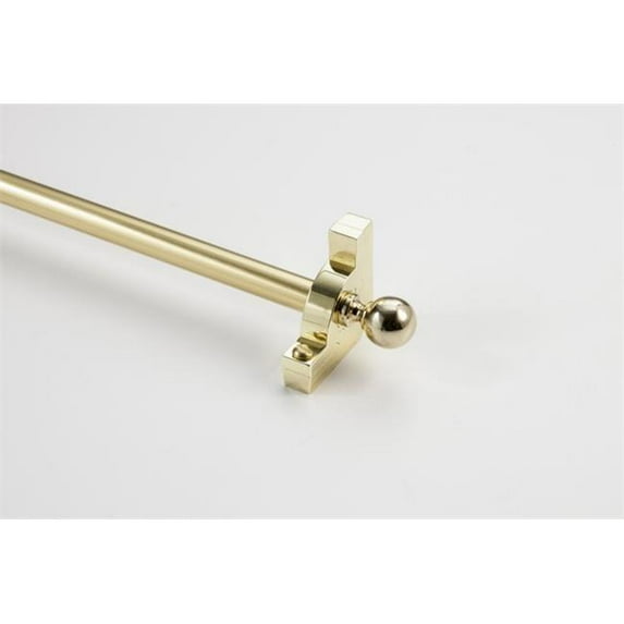 Zoroufy 01562-03524 48 in. Sovereign Tubular Stair Rod Set with Smooth Brackets Ball Finials in Polished Brass