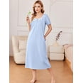 thumbnail image 3 of Ekouaer Cotton Nightgowns for Women Moo Moo Dress for Women Short Sleeve Sleepshirt Ladies House Dress with Pockets, 3 of 7