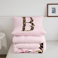 thumbnail image 5 of meiyoeat Pink Bowknot Monogram B Full Size Comforter Sets,Cheetah Print Letter Art Bedding Comforter Set For Girl,Pink Reversible,3-Piece,1 Comforter and 2 Pillowcases, 5 of 7