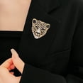 thumbnail image 6 of Unisex Leopards Shaped Brooches Rhinestone Leopard Pin Animal Lapel Pins Office Party Friend Accessories For Women (Gold), 6 of 7