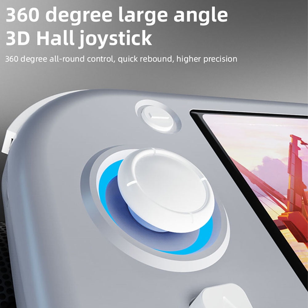 Handheld Video Game Console, 4.3 inch HD Display,Hall Joystick with RGB lights & Triggers, 64G tf (White)
