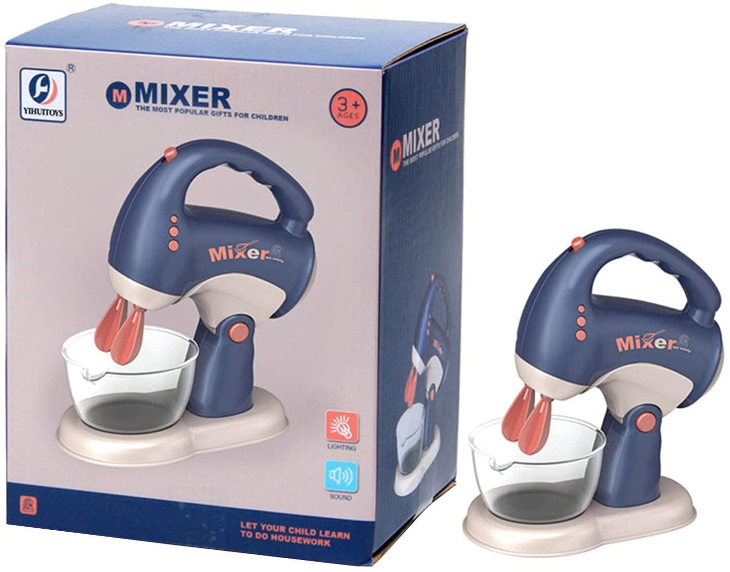 Realistic Hand Mixer Toy Role Play Pretend Kitchen Appliance for Little