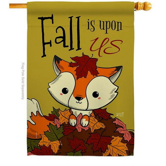 Angeleno Heritage 28 x 40 in. Fall is Upon Us House Flag with Harvest & Autumn Double-Sided Decorative Vertical Flags Decoration Banner Garden Yard Gift