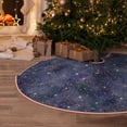 thumbnail image 6 of Daiia Watercolor Indigo Drawing Merry Christmas Tree Skirt , Xmas Large Lace-up Tree Skirt, Santa Snowflakes Rustic Home Decorations New Year Party Farmhouse Decor-30", 6 of 7