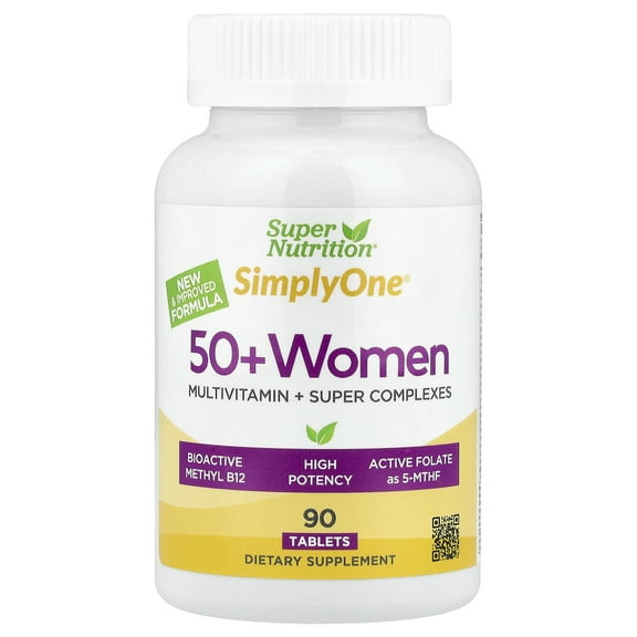 Super Nutrition Simply One®, 50  Women Multivitamin with Super Complexes, 90 Tablets