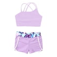 thumbnail image 3 of Lejafay Kids Girls Sports Swimming Workout Outfits Backless Tank Top Camisole Vest with Elastic Wide Lavender 14, 3 of 5