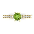 thumbnail image 2 of 1.05ct round cut green natural peridot 18k yellow gold Bridal Wedding Engagement Promise Anniversary Ring for Women size 4.25, 2 of 7