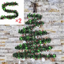 KOYPTL 2 Pack Christmas Green Red Tinsel Garland,Red Berry Christmas Garland,78 Inch Christmas Tree Garland Metallic Hanging Xmas Ornament for Xmas Tree Holiday Party Indoor Outdoor Home Decor
