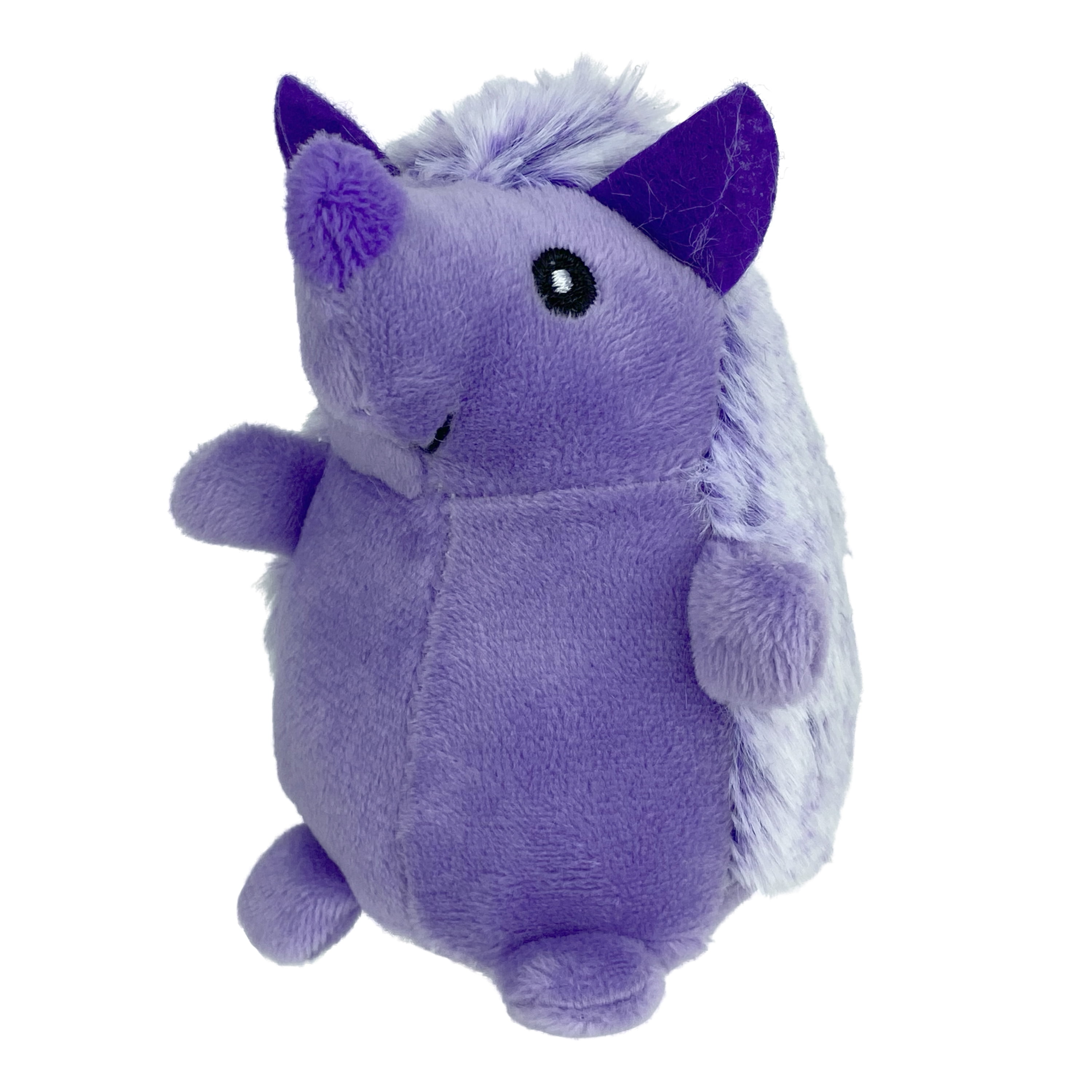Multipet Mini Pet Plush Hedgehog Small Dog Toy with Squeaker, Purple