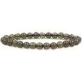 thumbnail image 1 of Natural Gray Agate Gemstone 6mm Round Beads Stretch Bracelet 7" Unisex, 1 of 2