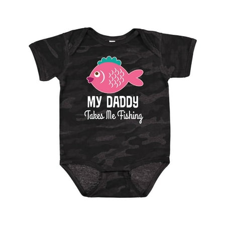 

Inktastic My Daddy Takes Me Fishing Girls Gift Baby Girl Bodysuit