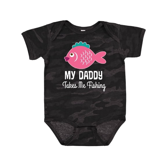 Inktastic My Daddy Takes Me Fishing Girls Girls Baby Bodysuit
