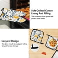 thumbnail image 4 of 5 Pcs Kitchen Set Heat Resistant Oven Mitts and Non-Slip Pot Holders with Adjustable Cooking Apron Lemons Flowers Butterflies, 4 of 6