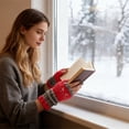 thumbnail image 6 of Hot Sales Women's Winter Fingerless Gloves GIJNRIUIUA Under $4 Cat Embroidery Splicing Knitted Gloves Warm Gloves Fashion Leaky Finger Casual Women's Glove Red Gloves & Mittens, 6 of 8
