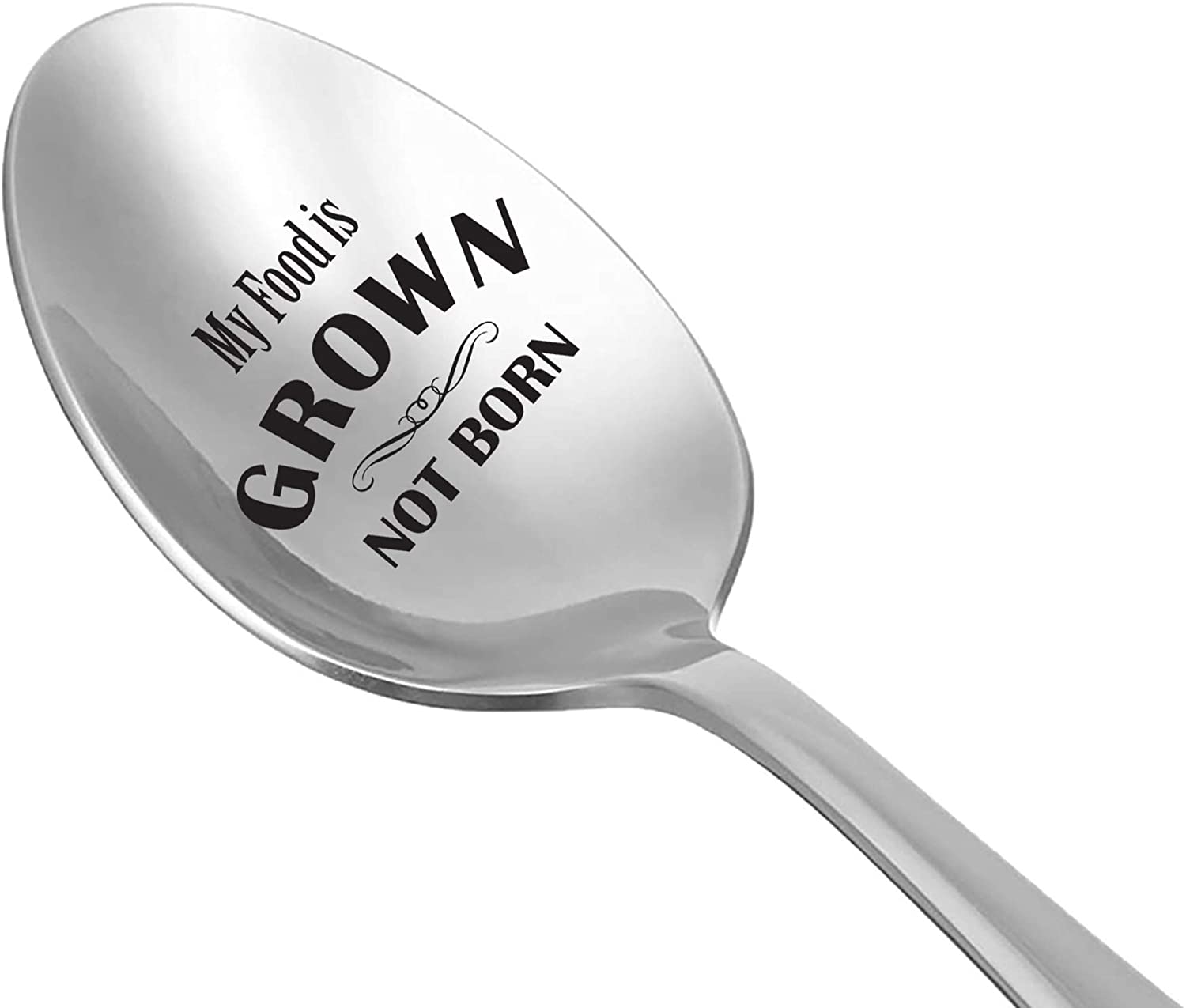 Engraved Spoon Vegan Gift My Food Is Grown Not Born Gift for Men