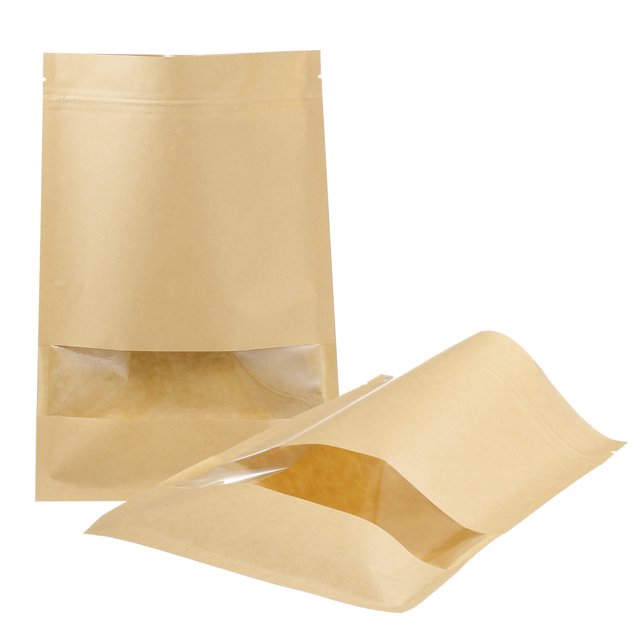 Unique Bargains Brown Kraft Pouches, 10pcs 10x7' Plant Saving Envelope with Window