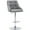 Light Grey Linen, Silver Chrome Base, variant on Bar Stools with Back, Linen Square 360°Swivel Barstools, Adjustable Height Pneumatic Lift Bar Chair for Kitchen Island, Bar, Dining, Black