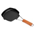 thumbnail image 1 of Portable Folding Non Stick Frying Pan With Anti Scald Wooden Handle Cast Iron For Cooking Camping Dining, 1 of 8