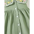 thumbnail image 6 of 9 Months Baby Girls Dress Infant Girls Summer Sleeveless Dress 12 Months Girls Embroidering Collar Solid Color Dress Green, 6 of 7
