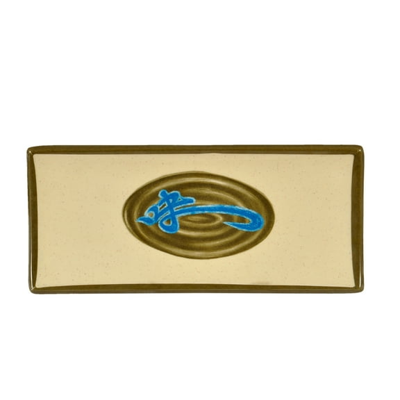 Excellante Wei melamine dinnerware collection 9 3/8" x 4 1/4" rectangular BBQ plate, comes in dozen