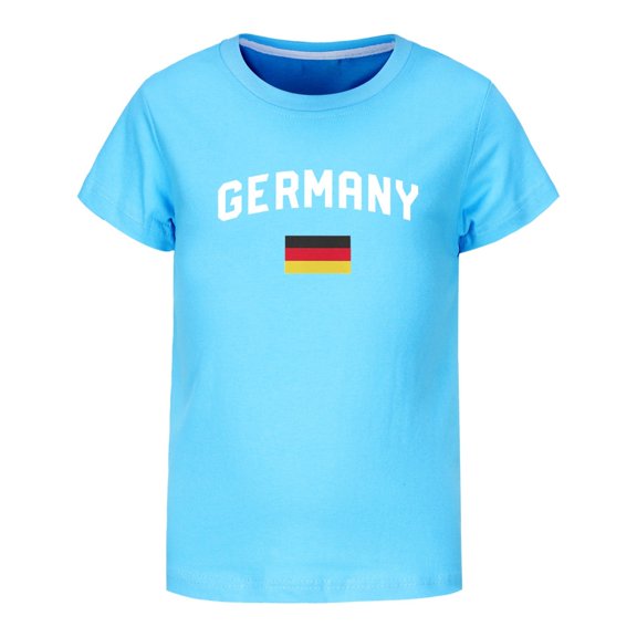 Otqutp Kids School Tops German T Shirt 2024 Soccer Girls' T Shirt Summer Casual Top Fashion Printed Shirt Sports Casual T Shirts
