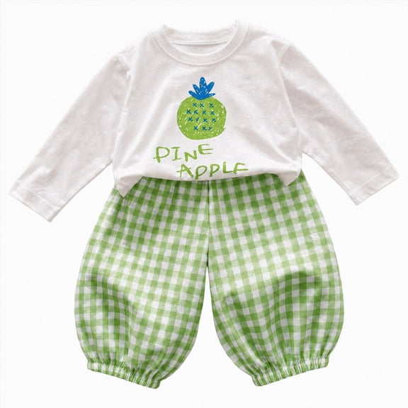 CAUYDY 24M 2T 3T 4T 5T Little Kid Girl Pajamas Child Clothing Fall Winter Long Sleeve Shirt and Pants Set Baby Sleepers Toddler Outfits for Girls Sizes 3-4 Years,Green