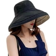 thumbnail image 1 of Women Wide Brim Sun Hats Metal Wired Edge Summer UV Protection Beach Fishing Hat for Hiking Garden Travel Chin Strap, 1 of 5