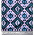 thumbnail image 1 of Soimoi Purple polyester Crepe Fabric Check & Geometric Printed Craft Fabric by the Yard 42 Inch Wide, 1 of 5