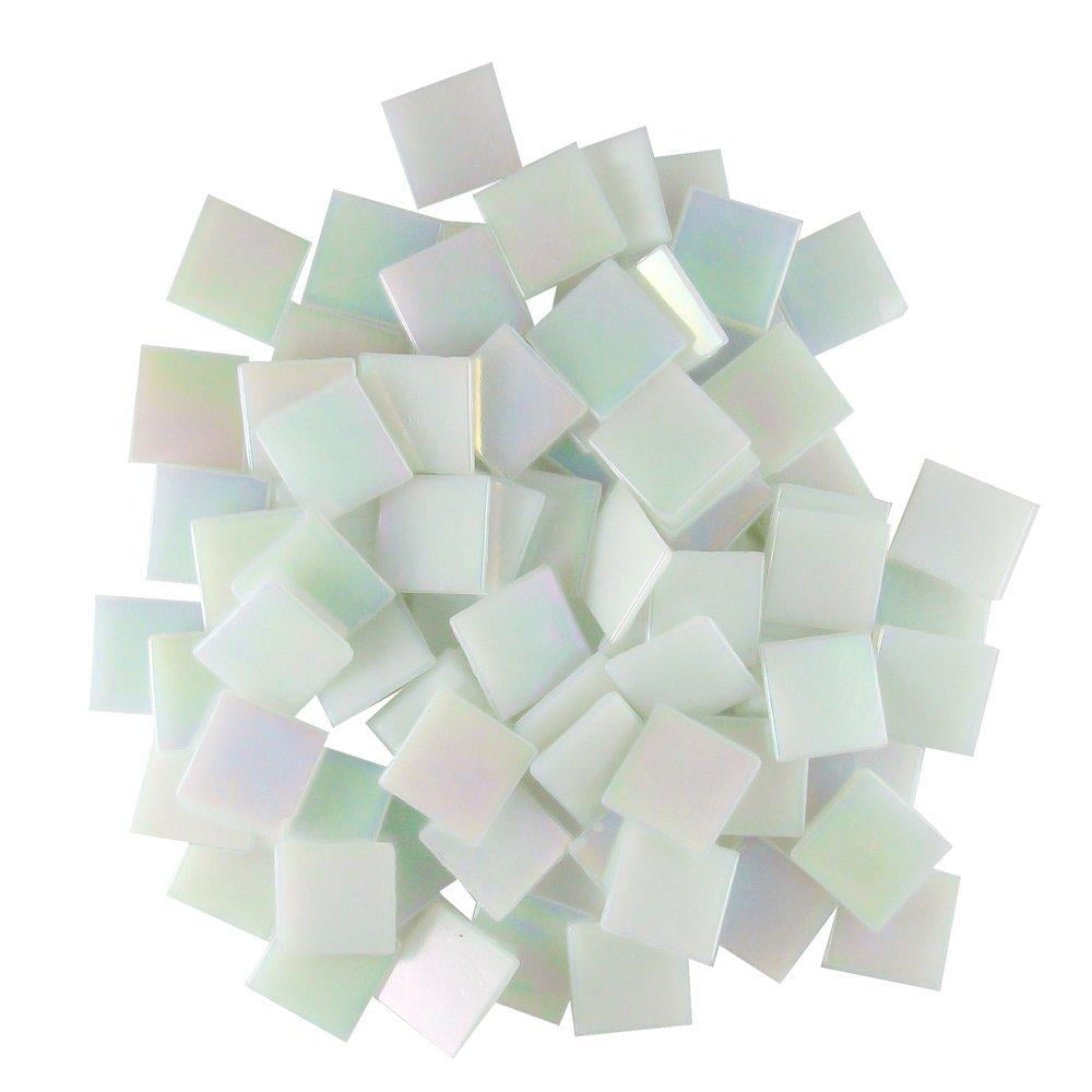 T299 8 OZ 8-Ounce Jennifers Mosaics White 3//4-Inch Iridized Venetian Style Glass Mosaic Tile