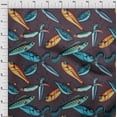 thumbnail image 4 of oneOone Polyester Lycra Maroon Fabric Fish Craft Projects Decor Fabric Printed By The Yard 56 Inch Wide, 4 of 4