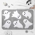 thumbnail image 1 of Halloween Ghost Bathroom Rug Cute Spooky Halloween Bathroom Decor Non Slip Halloween Bath Mat Machine Washable Ghost Shower Floor Mat Halloween Rug for Bathroom Home Decor(Gray, White), 1 of 6