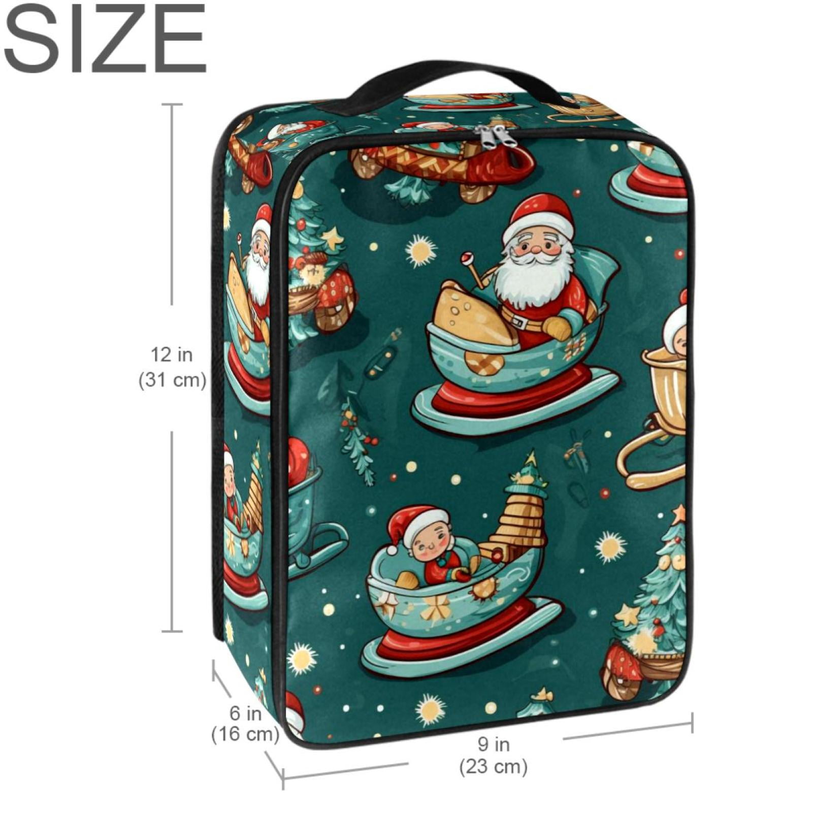 Christmas sled Polyester Shoe Storage Containers, 23x31cm/9x12in, Stackable Organizer Box for Sneakers and Heels
