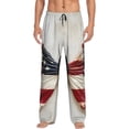 thumbnail image 2 of Lsque American Flag Butterfly Wall Print Men's Pajama Pants, Lounge Pant - Comfortable Home Wear,Elastic Waistband, Stylish Design-Small, 2 of 9
