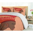 thumbnail image 5 of Ambesonne African Duvet Cover Sets, Young Girl Turban, 2-Queen, Chocolate Salmon, 5 of 7