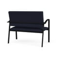 thumbnail image 3 of Newport Reception Waiting Room 2-Seat Loveseat / Black Steel / Navy Blue, 3 of 5
