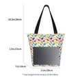 thumbnail image 3 of KLL Tote Bag for Women Colorful Dinosaurs Print Shopping Grocery Reusable Bags for Office School Shopping Travel, 3 of 6