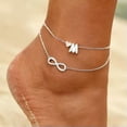 thumbnail image 2 of HOOUN Fashion Ankle Chain Simple INS Style Alloy Letter Heart Bracelet Foot Jewelry&-U, 2 of 9