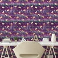 thumbnail image 2 of Ambesonne Floral Peel & Stick Wallpaper for Home, Asian Winter Flowers Pattern, 13"x36", Purple Peach and Teal, 2 of 5