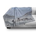 thumbnail image 3 of Horses Soft Flannel Fleece Throw Blanket, Herd of Wild Noble Horses Run in the Snows of a Fresh Winter Day Glorious Picture, Cozy Plush for Indoor and Outdoor Use, 70" x 90", Blue White, by Ambesonne, 3 of 6
