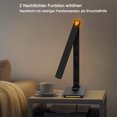 thumbnail image 4 of Lámpara de mesa LED regulable con función de carga reloj - lámpara de mesa luz nocturna con cargador inalámbrico de 10 W, lámpara de escritorio plegable con puerto USB, iluminación, 4 of 8