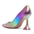 thumbnail image 3 of FSJ Women Classic Pointed Closed Toe Slip On Pumps Unique Flared High Heel Sexy Ladies Party Wedding Office Basic Dress Shoes Size 8 Multicolor, 3 of 4