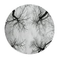 thumbnail image 4 of Orinice Tree Building Black and White Round Table Cover Stain Resistant Washable Indoor Outdoor Tablecloth Kitchen Dining Wedding Parties Full Width Single-Sided Printing 100% Polyester Fiber 54-58, 4 of 8